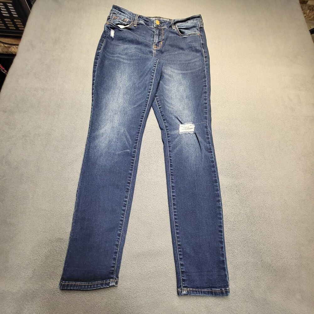 Old Navy‎ Jeans Womens 10 Blue Rockstar Distressed Denim Stretch